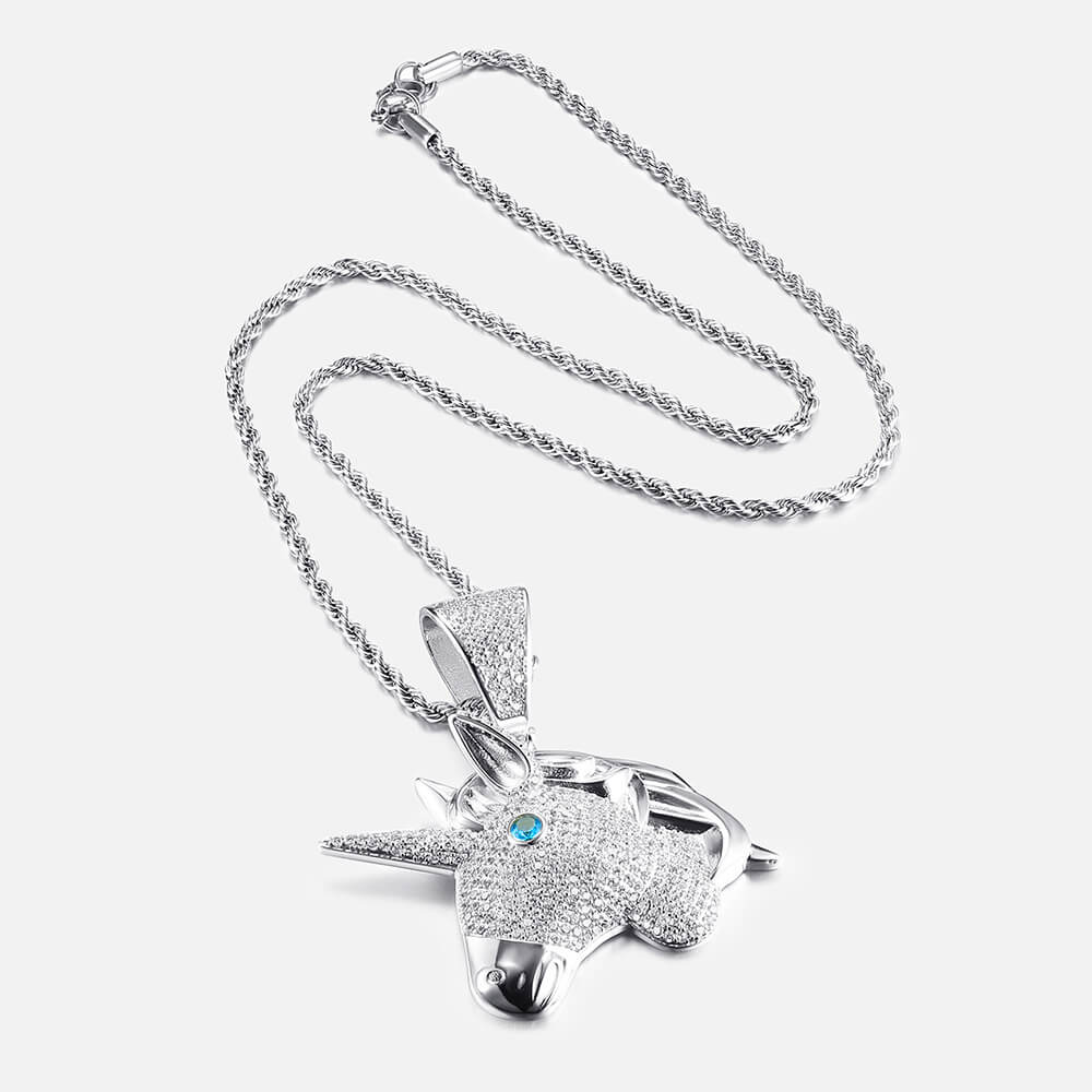 Unicorn Head Micro-inlaid Zircon Hip-hop Pendant