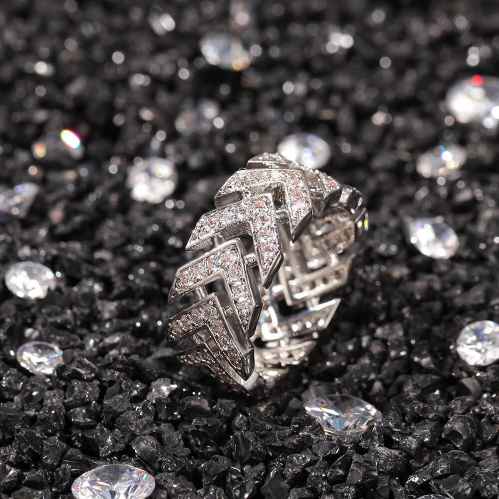 Vintage Gold-plated Arrow Style Copper Inlaid Zircon Ring