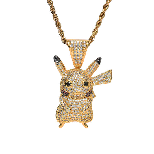 Iced Cartoon Anime Character Pikachu Pendant