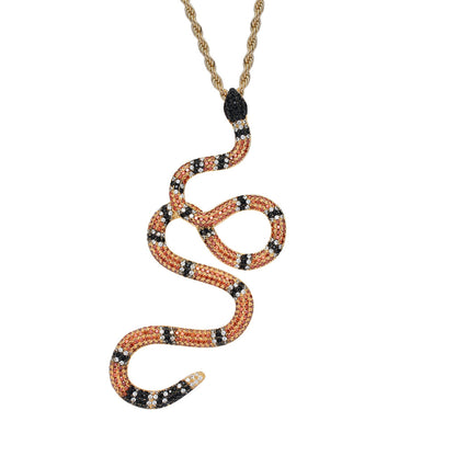 Hip Hop Colorful Snake Shape Micro Zircon Pendant