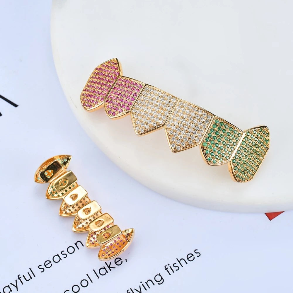 Colorful Micro-inlaid Zircon Hip Hop Grillz