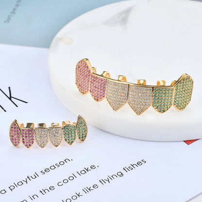 Colorful Micro-inlaid Zircon Hip Hop Grillz