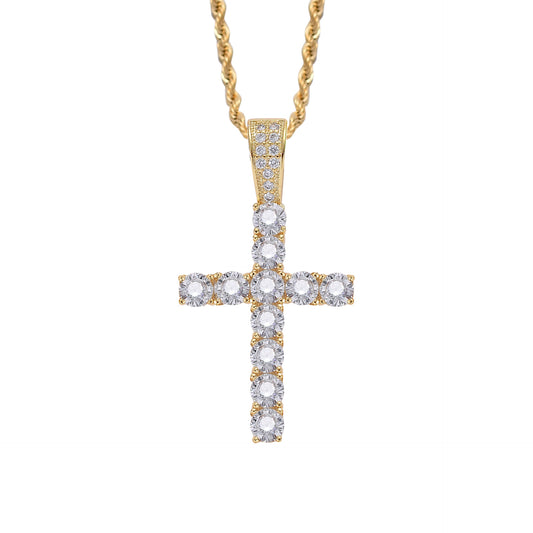 Iced Micro Zircon Cross Pendant