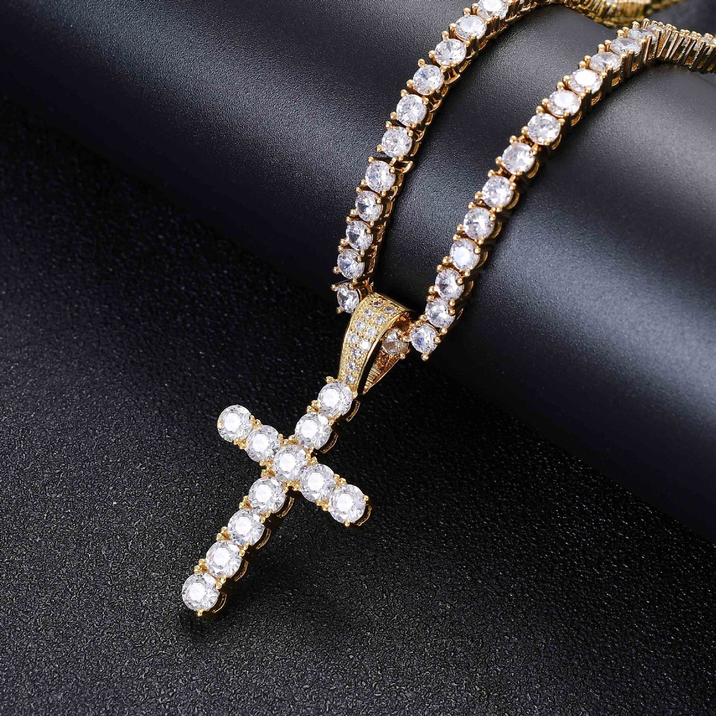 Iced Micro Zircon Cross Pendant