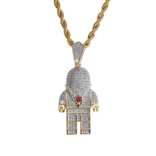 Astronaut Spaceman Hip Hop Zircon Pendant