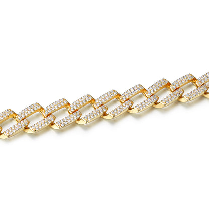 14mm Strip Miami Full Zircon Cuban Bracelet