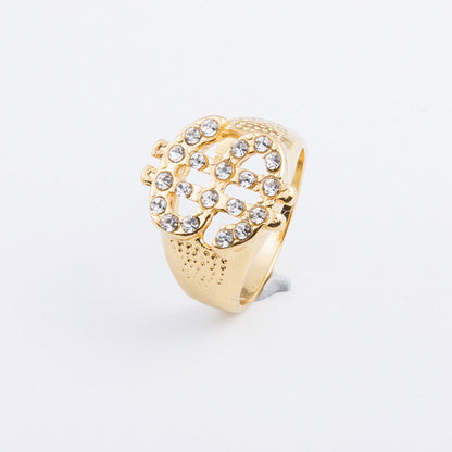 Golden Dollar Sign Hip Hop Ring01 | iceremix.com