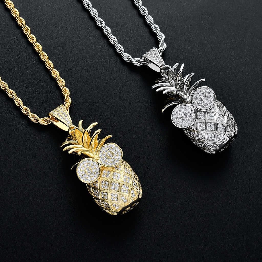 New Hip Hop Jewelry Pineapple Pendant