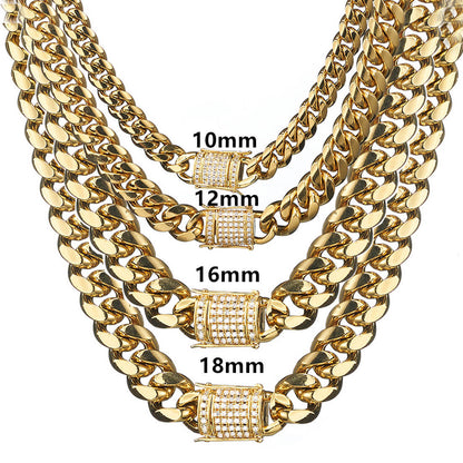 Golden Fashion Cuban Chain02 | iceremix.com