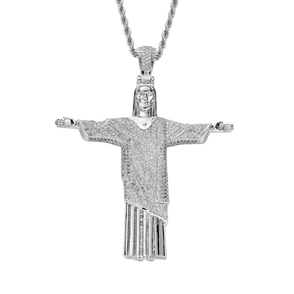 Iced Bling Bling Christ Jesus Cross Zircon Pendant