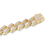 14mm Strip Miami Full Zircon Cuban Bracelet