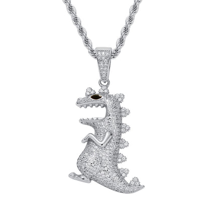 Bling Bling Dinosaur Roar Cartoon Image Zircon Pendant