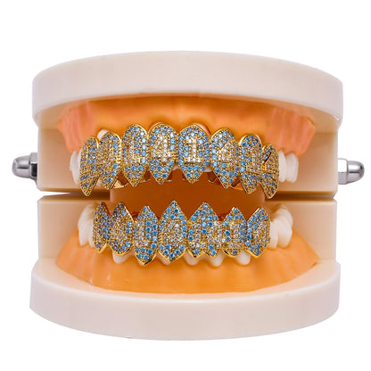 The New 1414 Micro-inlaid Color Zircon Hip-hop Grillz