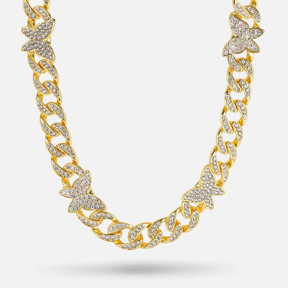 12mm Butterfly Cuban Hip Hop Necklace01 | iceremix.com