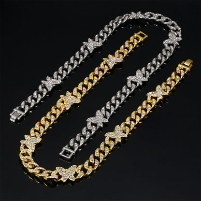 12mm Butterfly Cuban Hip Hop Necklace05 | iceremix.com