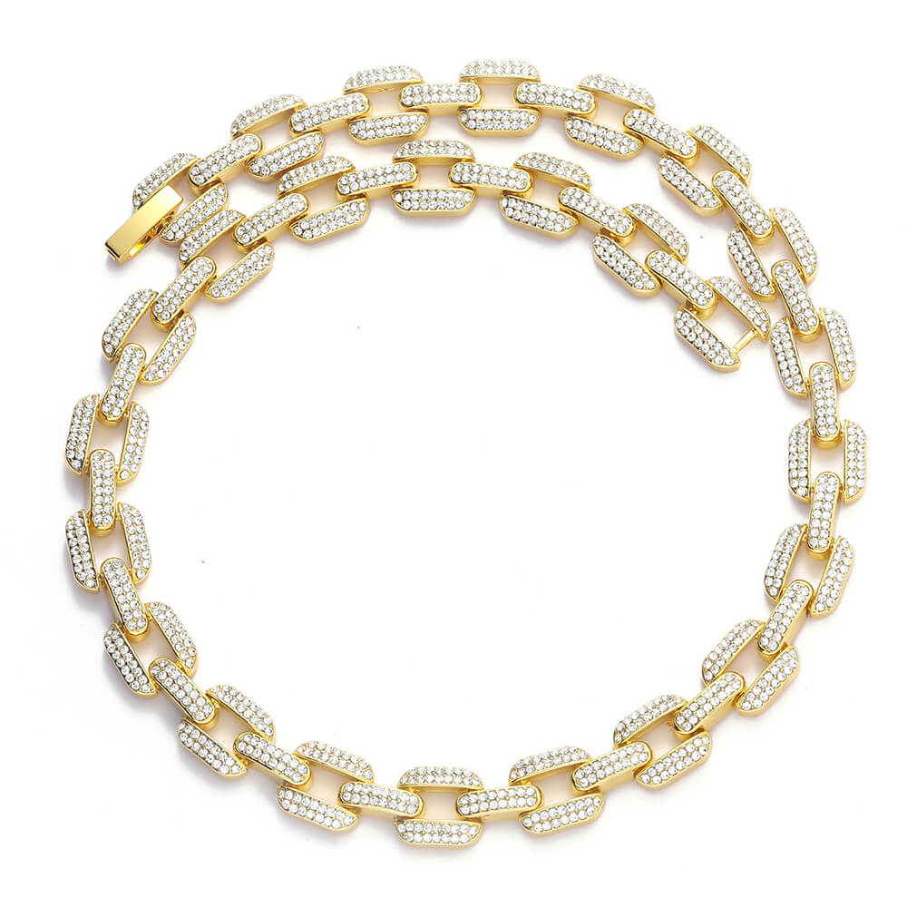 12mm Geometric Shape Full Zircon Alloy Necklace