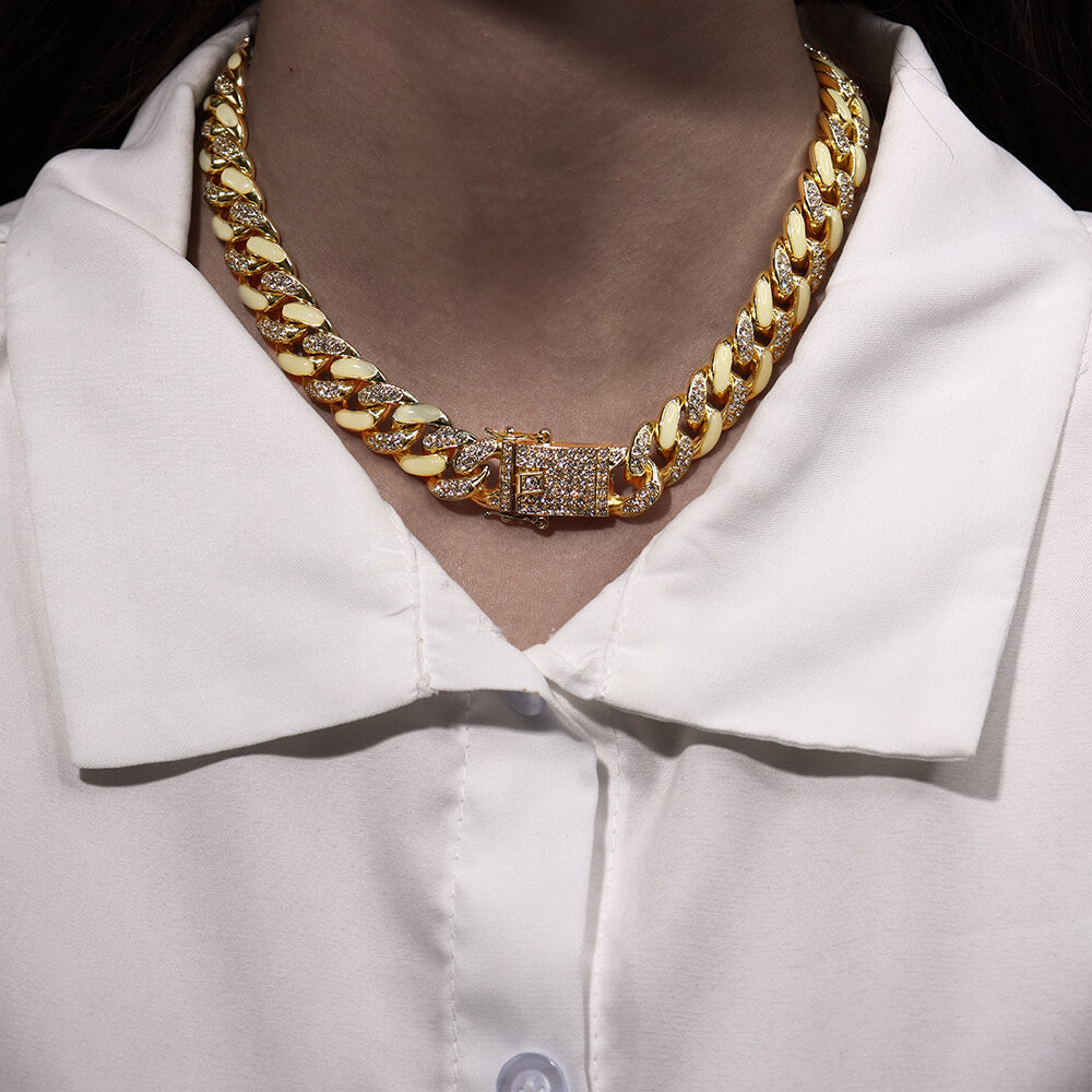 12mm Micro Paved Luminous Hip Hop Necklace