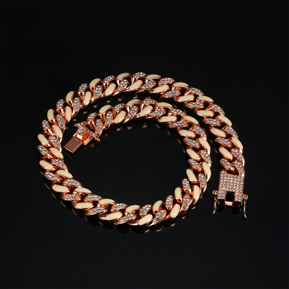 12mm Micro Paved Luminous Hip Hop Necklace