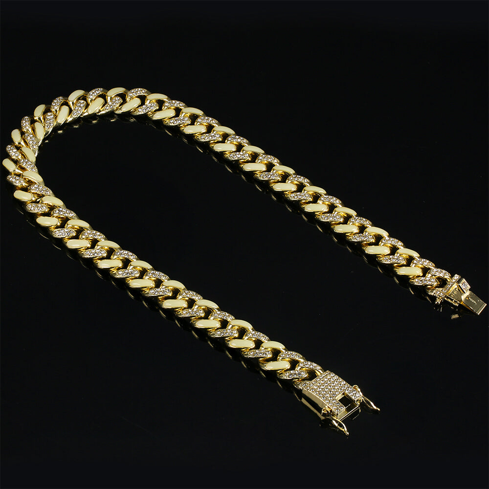 12mm Micro Paved Luminous Hip Hop Necklace