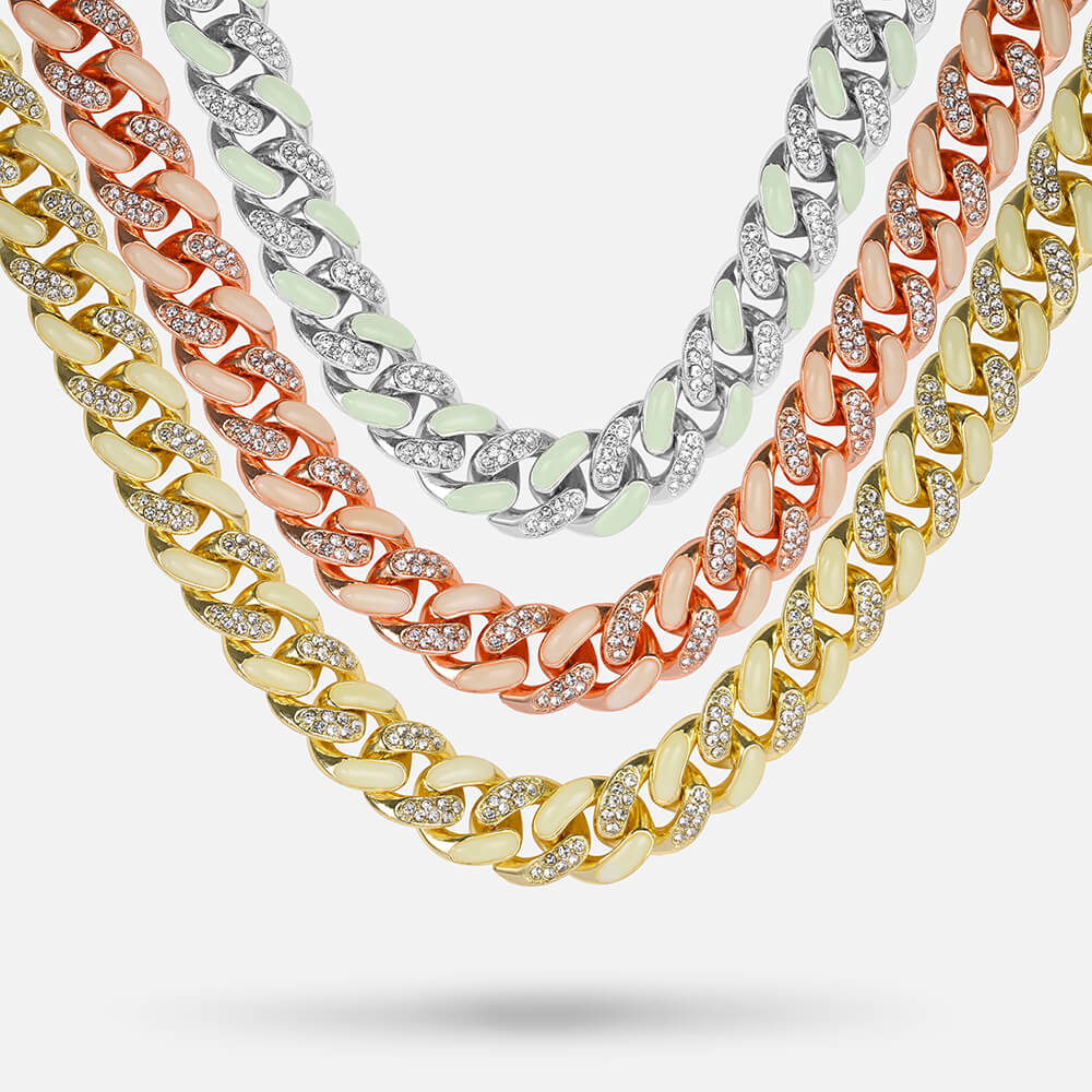 12mm Micro Paved Luminous Hip Hop Necklace02 | iceremix.com