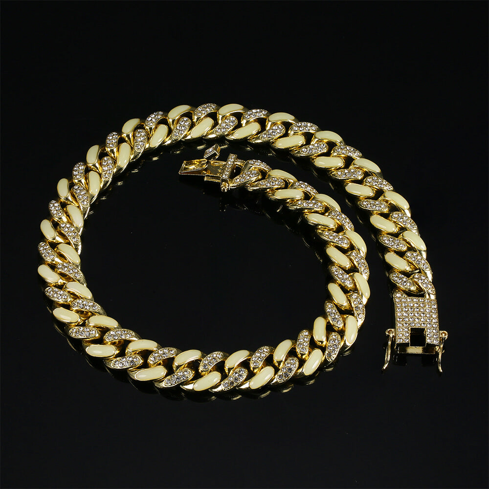 12mm Micro Paved Luminous Hip Hop Necklace
