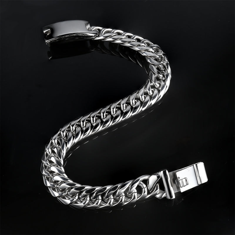 12mm Stainless Steel Spiga Bracelet