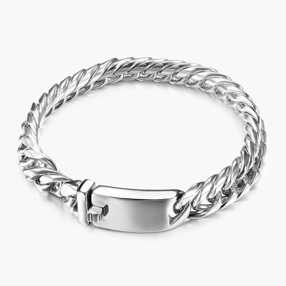 12mm Stainless Steel Spiga Bracelet