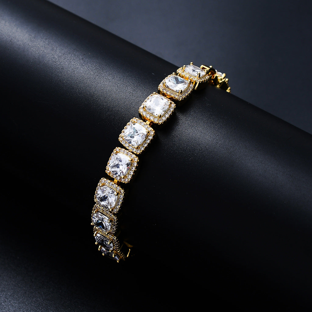 10mm Wide Square Zircon Bracelet