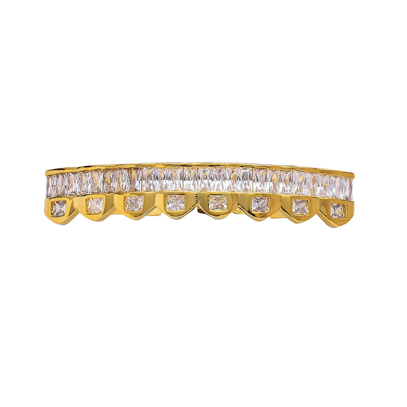 8-tooth Square Zircon Gold&Silver Hip Hop Grillz