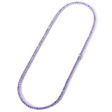 4mm Purple Zircon Single Row Tennis Chain Necklace