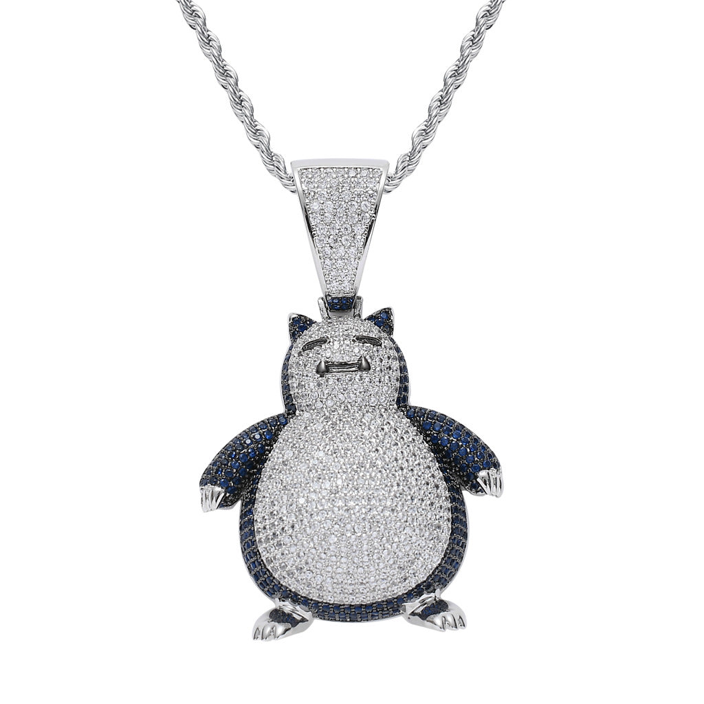 Iced Cartoon Pokemon Snorlax Hip Hop Pendant