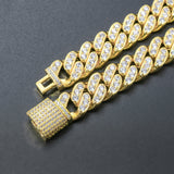 13mm Single Row Zircon Full Diamond Cuban Bracelet