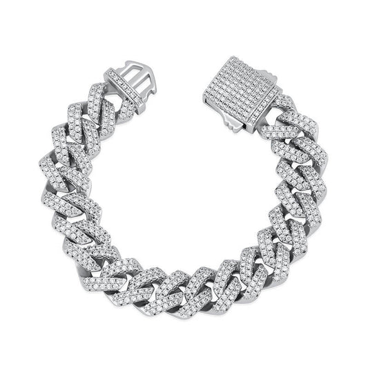 14mm Rhombus Spring Clasp Cuban Chain Bracelet