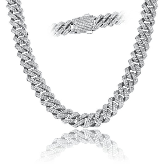 14mm Rhombus Spring Clasp Cuban Chain