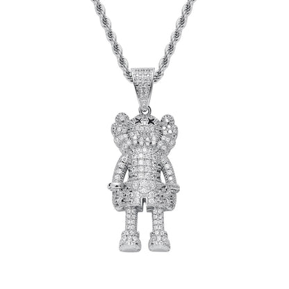 Sesame Street Kaws Doll Hip Hop Zircon Pendant