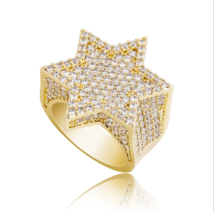 Franklin Star of David Hip Hop Full Gem Ring