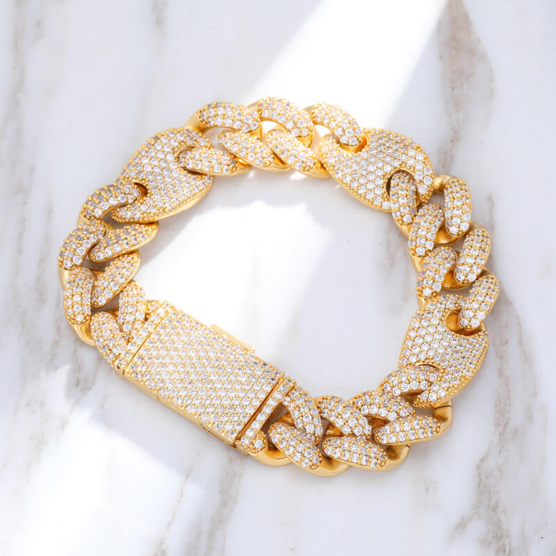 16mm Pig Nose Cuban Chain Bracelet03 | iceremix.com