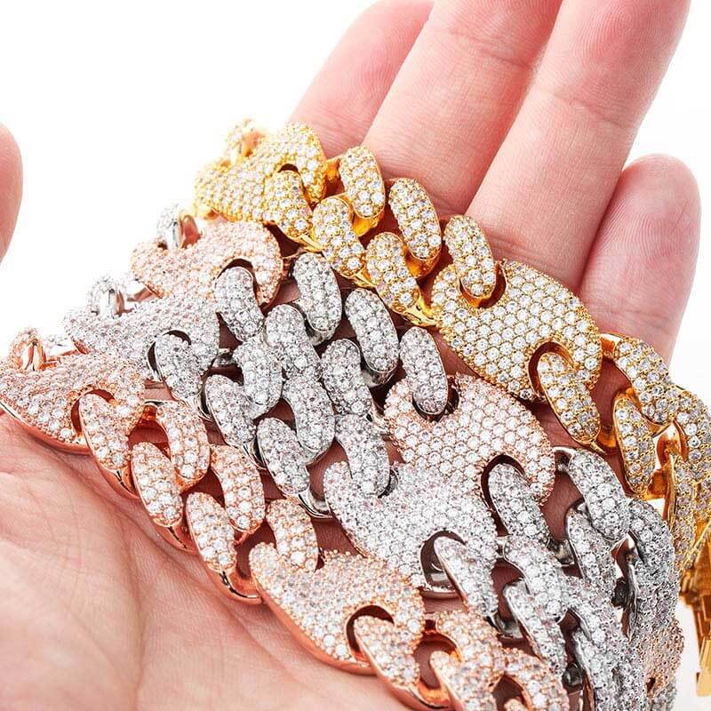 16mm Pig Nose Cuban Chain Bracelet02 | iceremix.com