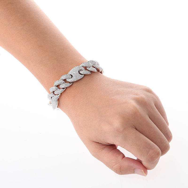 16mm Pig Nose Cuban Chain Bracelet