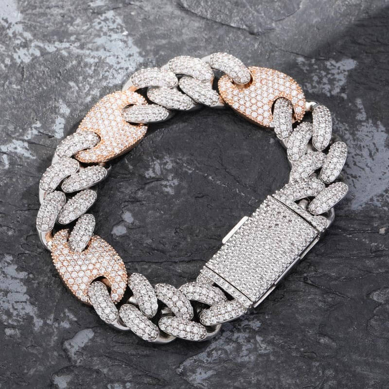 16mm Pig Nose Cuban Chain Bracelet05 | iceremix.com