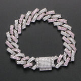 14mm Pink&White Micro-inlaid Zircon Bracelet