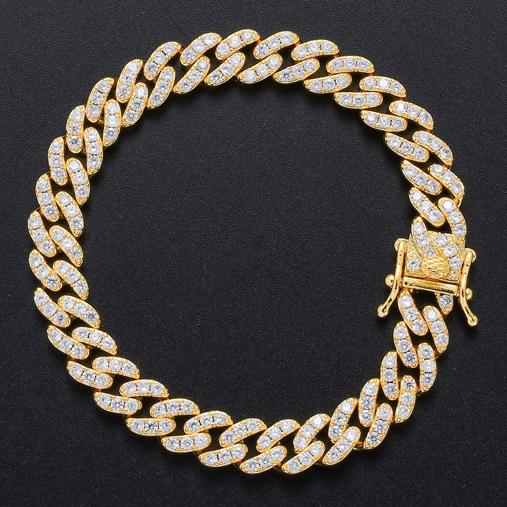 9mm Single Row Zircon Cuban Bracelet