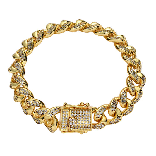 Iced 12mm Full Zircon Cuban Bracelet