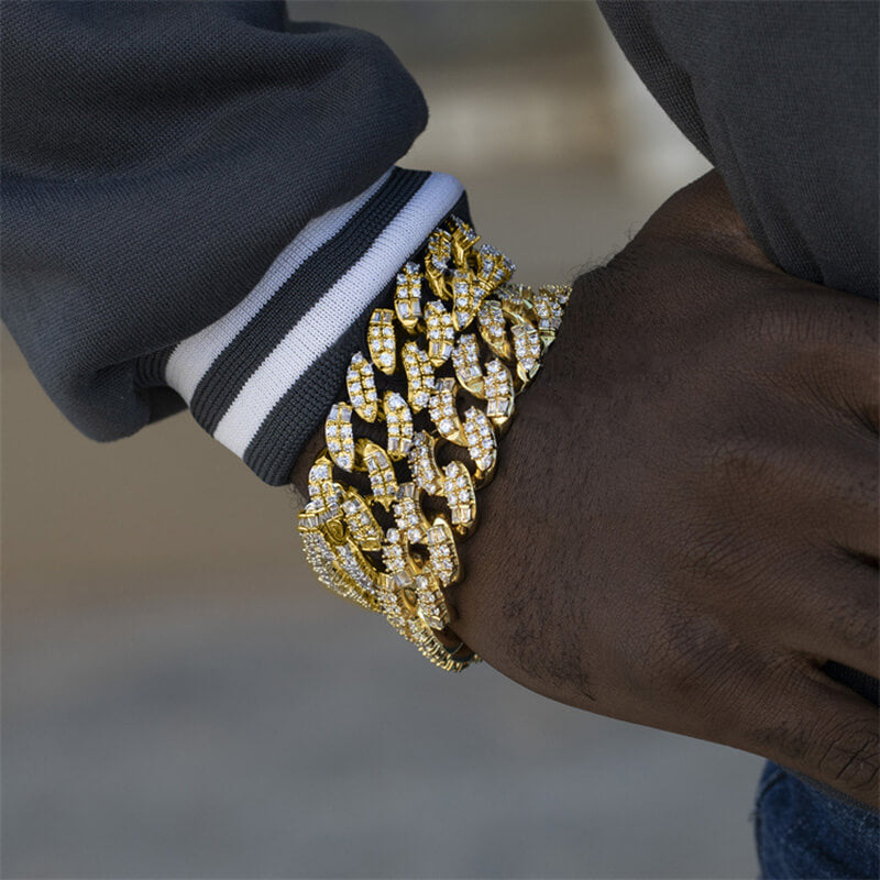19MM Men's CZ Stone Bracelet