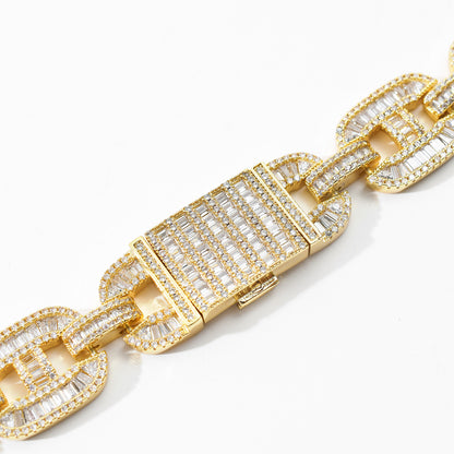 Hip Hop Pig Nose Cuban Link Chain Bracelet