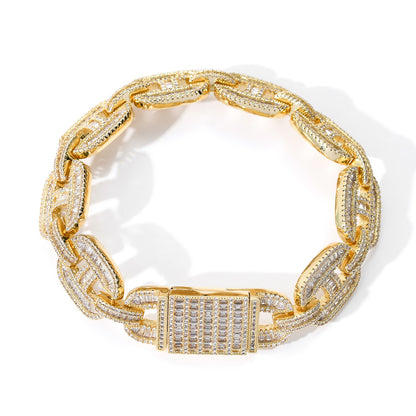 Hip Hop Pig Nose Cuban Link Chain Bracelet