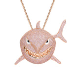 Classic Great White Shark Fully Paved Diamoand Pendant
