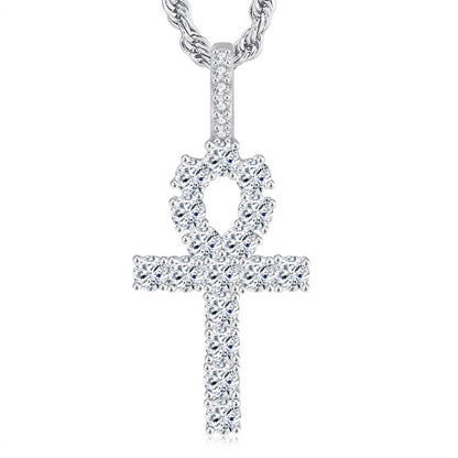 18k Gold Ankh Hip Hop Pendant