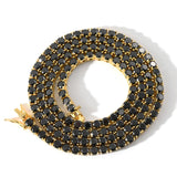 Hip Hop Tennis Chain Black Single Row Zircon Necklace