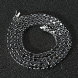 Hip Hop Tennis Chain Black Single Row Zircon Necklace